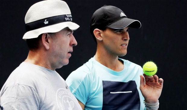 Thiem und Bresnik beim Training