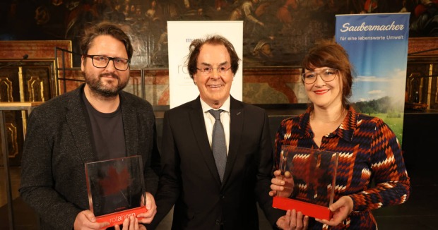 Preisträger Alexander Micheuz, Saubermacher Hans Roth, Preisträgerin Carolin Callies