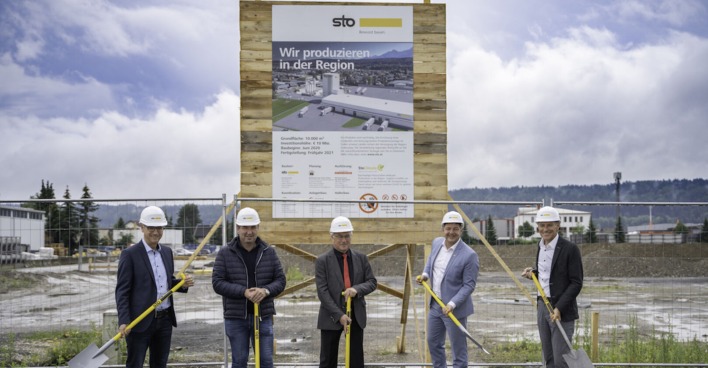 Nachhaltig und regional: Baubeginn für neue Sto-Produktionsanlage in Villach
