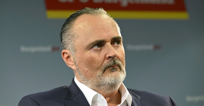 Burgenlands Landeshauptmann Hans Peter Doskozil im Rahmen einer Pressekonferenz
