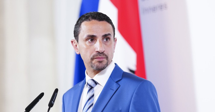 Omar Haijawi-Pirchner (Leiter DSN) anlässlich der Pressekonferenz "Präsentation des Verfassungsschutzberichtes 2022"