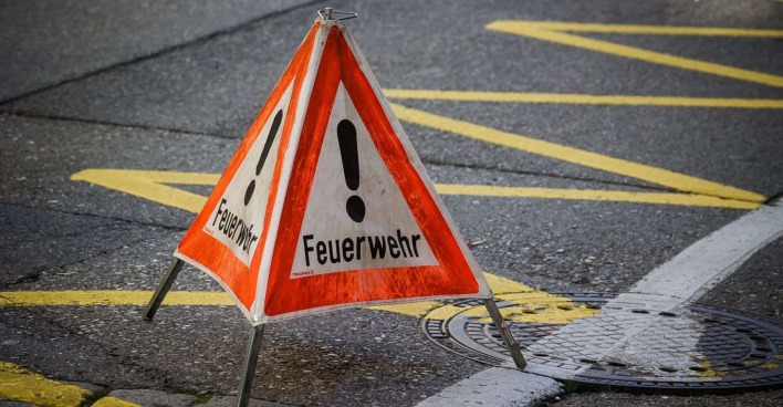 Warnhinweis der Feuerwehr.