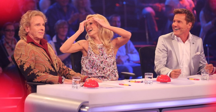 Thomas Gottschalk, Michelle Hunziker und Dieter Bohlen auf der Jury-Bank | Credit: Gregorowius,Stefan / Action Press / picturedesk.com