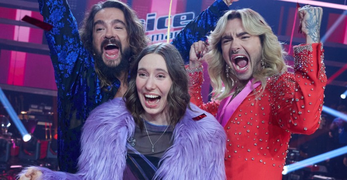 Tokio Hotel mit der "The Voice of Germany" Gewinnerin.