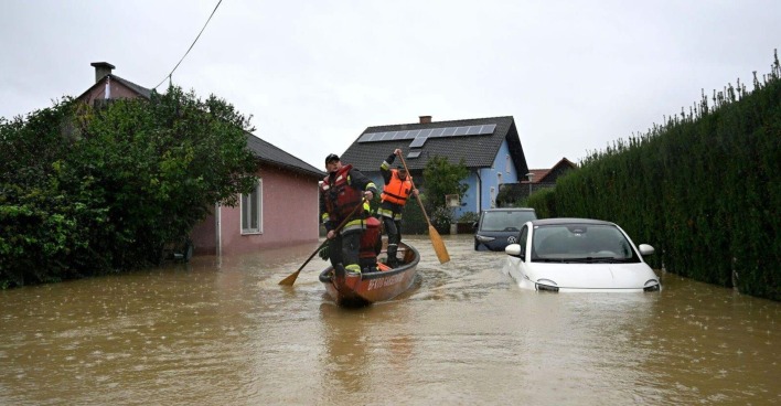 Hochwasser in Rust am Tullnerfeld.