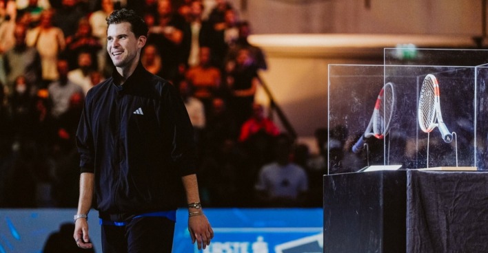 Dominic Thiem und sein Schläger vom letzten Spiel