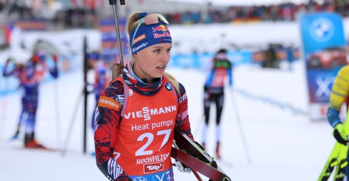 Anna Gandler während des zehn Kilometer-Laufes in Hochfilzen