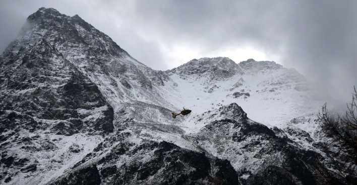 Das Bergmassiv, auf dem die Lawine abgegangen ist.