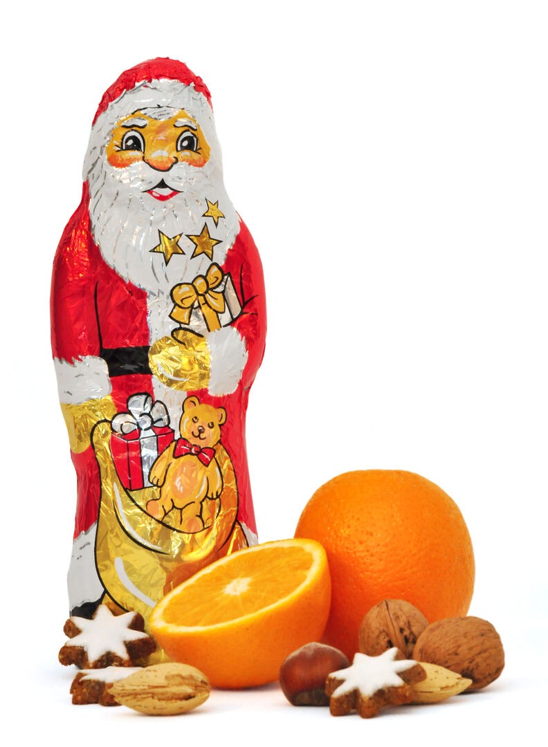 Schokonikolaus mit Orangen
