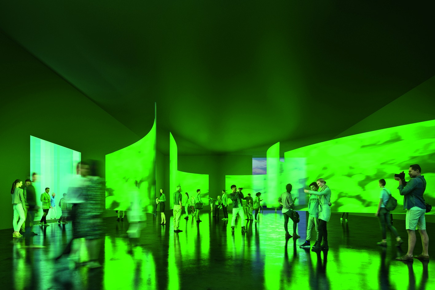 Innenansicht des mobilen Pavillons