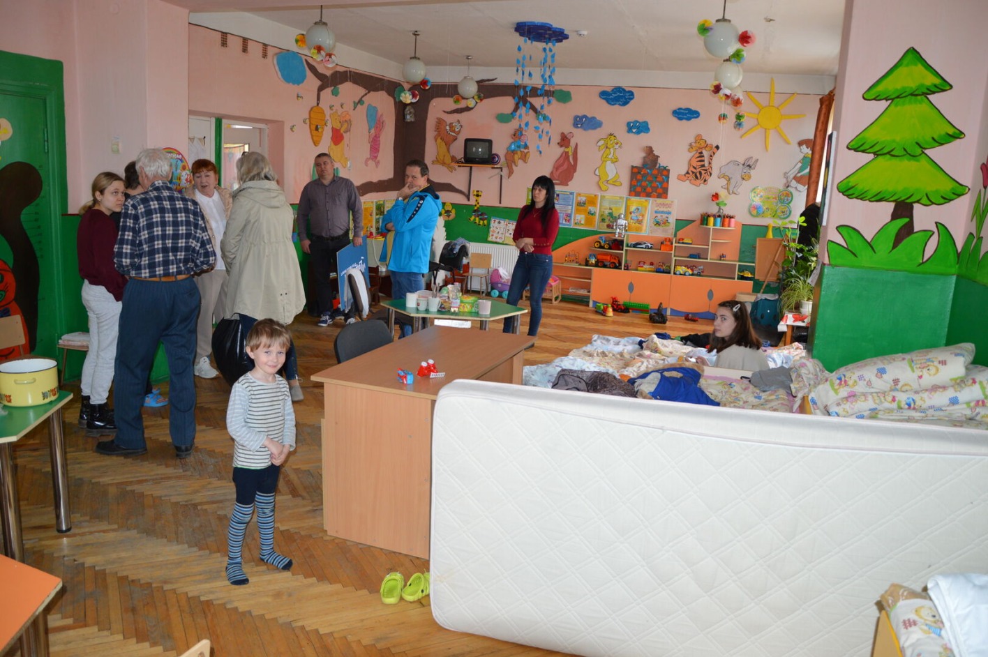 Flüchtlingssammelzentrum in der Ukraine