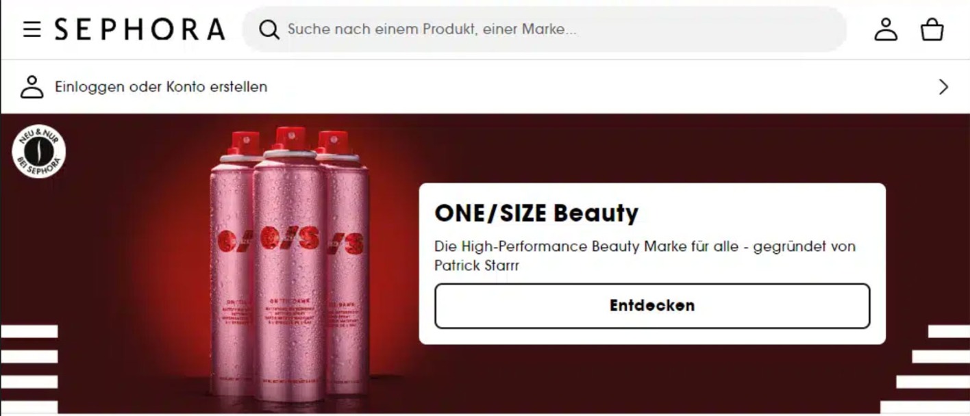 Website von Sephora | Credit: Sephora