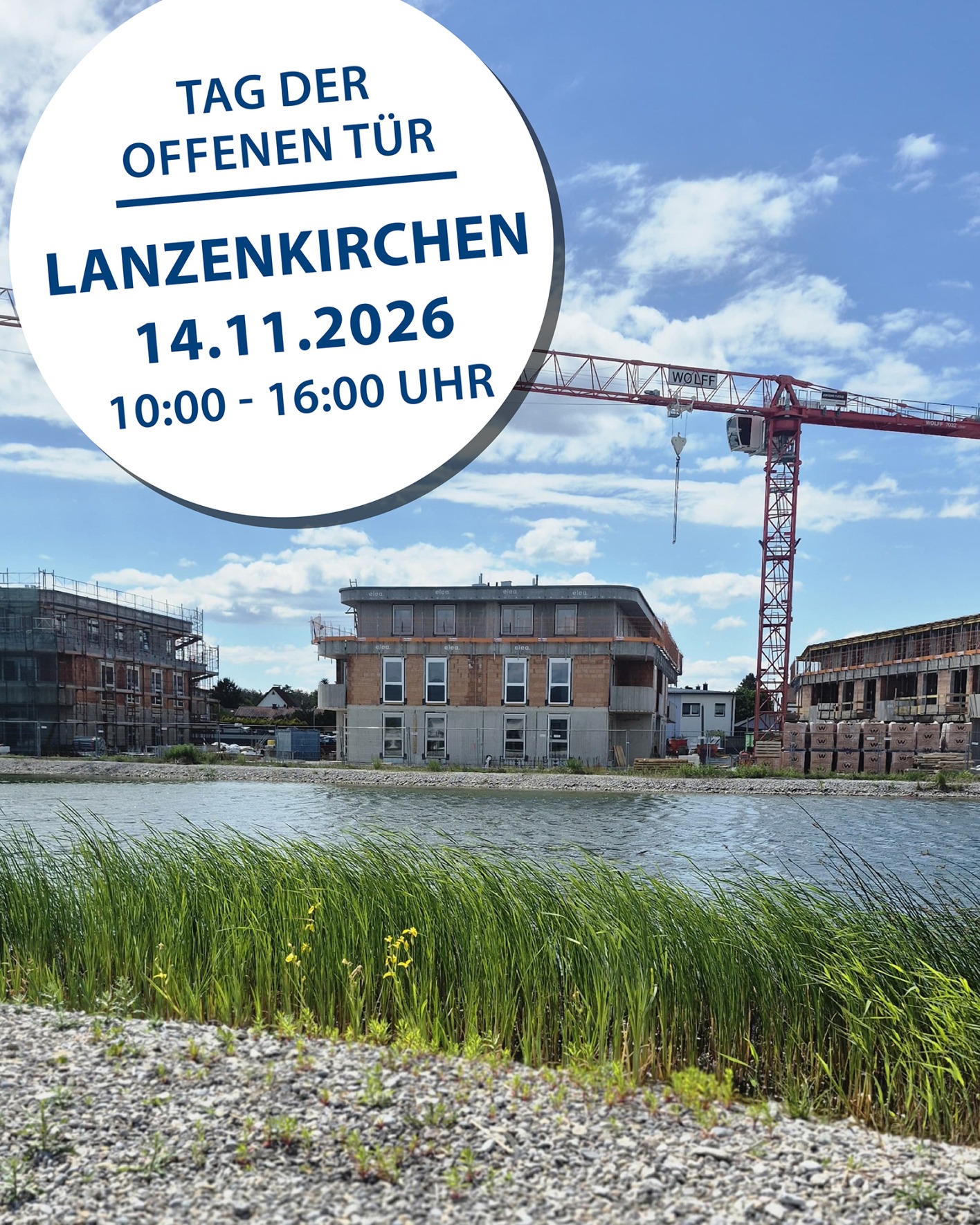 Baustelle einer modernen Wohnanlage am See | Credit: WETgruppe