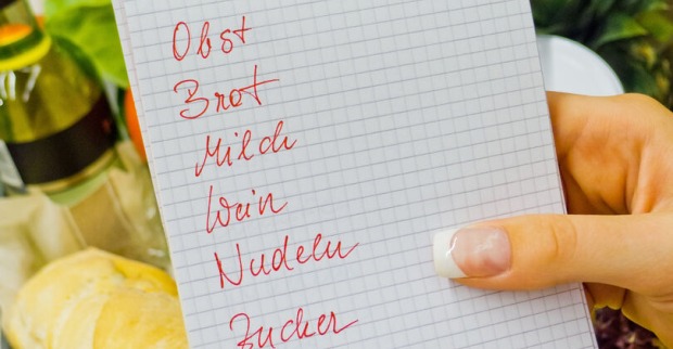 Die Einkaufsliste - ein wichtiger Begeleiter beim Einkaufen
