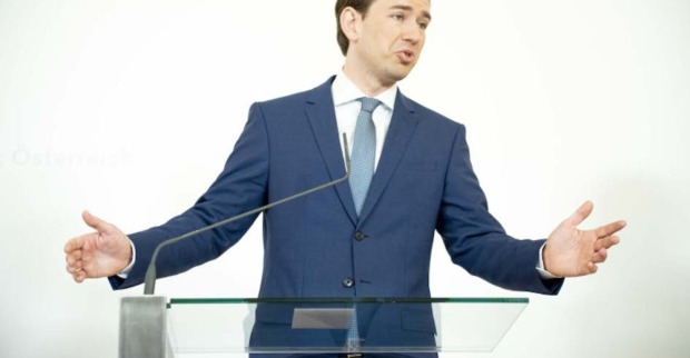 Sebastian Kurz bei einer Pressekonferenz