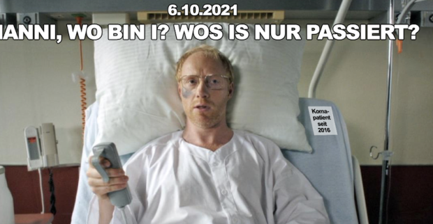 Schauspieler Simon Schwarz als Krankenhauspatient