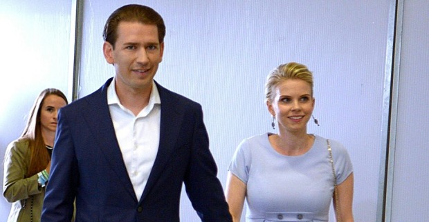 Sebastian Kurz Hand in Hand mit seiner Lebensgefährtin Susanne Thier.