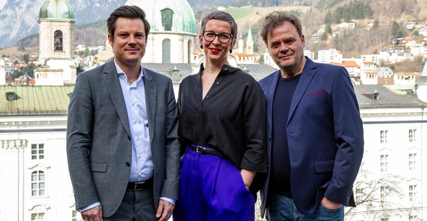 Das neue Führungstrio der Festwochen der Alten Musik | Credit: Innsbrucker Festwochen / Veronika Lercher