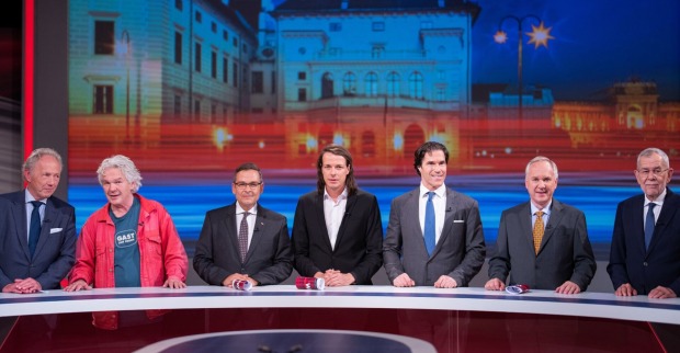 Alle Kandidaten im Studio des ORF