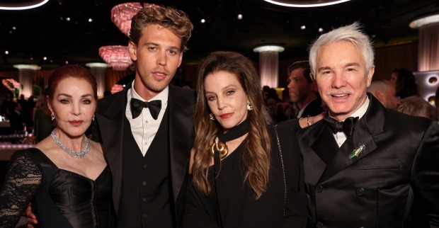 2. v. re: Lisa Marie Presley (†) bei den Golden Globe Awards 2023. | Credit: ED / Camera Press / picturedesk.com