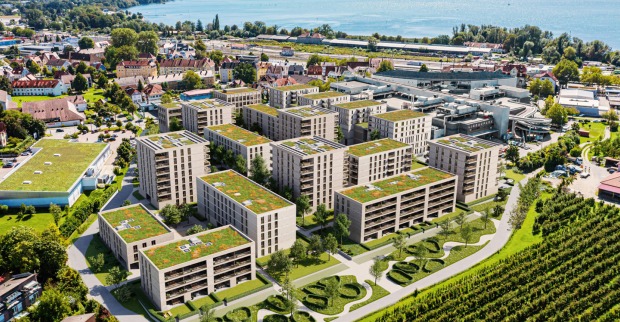Auf dem ehemaligen Industrieareal realisiert i+R in den nächsten Jahren das Vierlinden-Quartier.