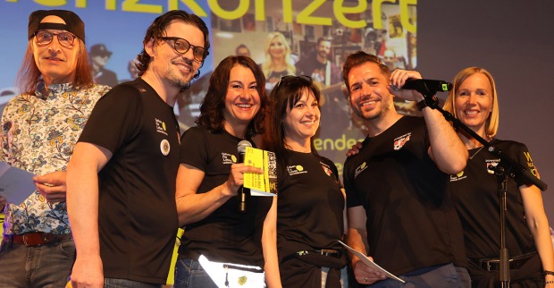 Benefizorganisatoren Andreas Wassner, Susanne Marosch, Michaela Hagen, Manuel Kussian  und Monika Schöpf sorgten für einen tollen Abend.