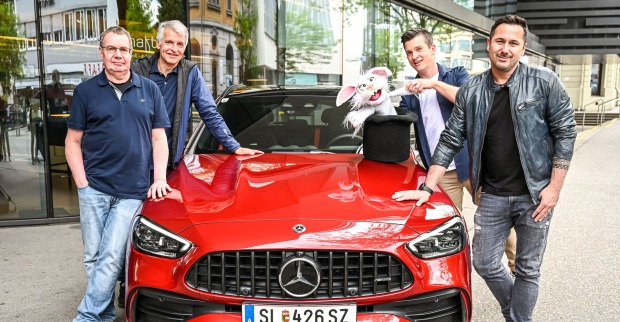 Die Künstler Michael Steinke, Johannes Flöck, Tim Becker und Andy Ost.