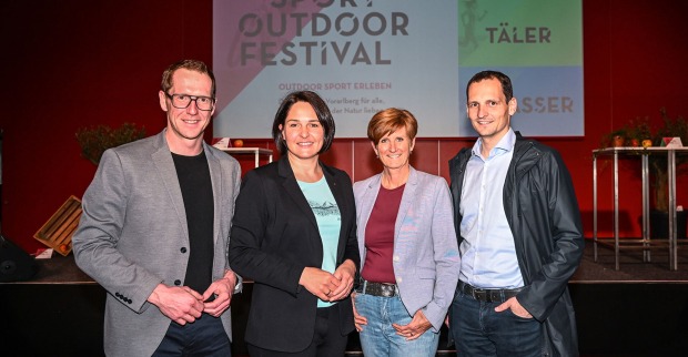 Messe Präsident Martin Dechant, LAbg. Monika Vonier, GF Sabine Tichy-Treimel (Messe Dornbirn) und Dornbirn Vize-Bürgermeister Julian Fässler (v.li.)