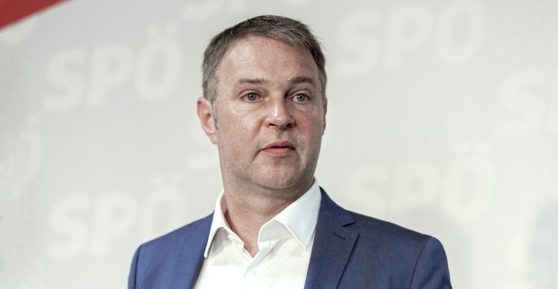 SPÖ-Bundesparteivorsitzender Andreas Babler im Rahmen einer Pressekonferenz