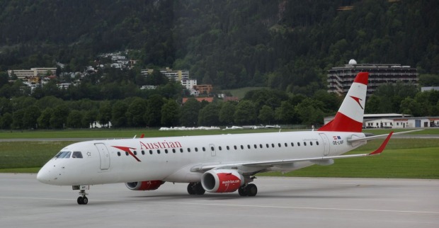 Ein AUA-Flugzeug am Boden