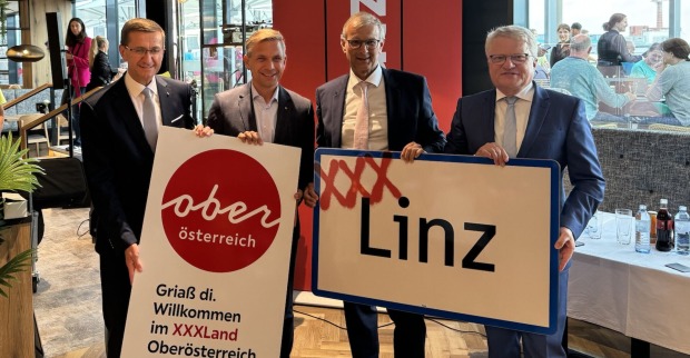 Markus Achleitner, Wolfgang Hattmannsdorfer, Thomas Saliger und Klaus Luger