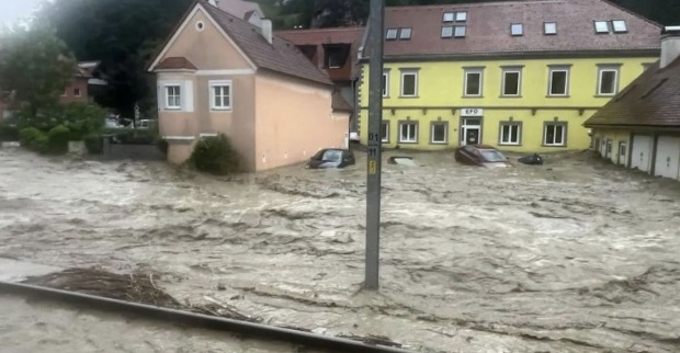 Bild des überfluteten Ortes