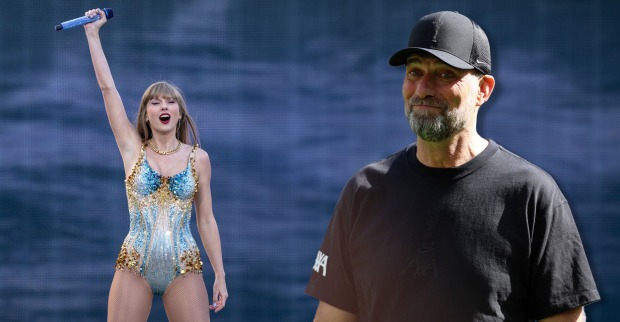 Jürgen Klopp und Taylor Swift auf einem Foto.
