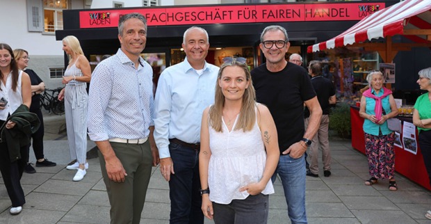 Götzis WG-Vorstand  Clemens Seewald, Bürgermeister  Manfred Böhmwalder und von PRISMA Conny Heindl und Vorstand Bernhard Ölz (v. li.)