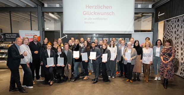 Gütesiegelverleihung für vorbildliche Arbeitgeber in der inatura in Dornbirn.