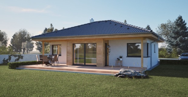 Bungalow bei Sonnenschein