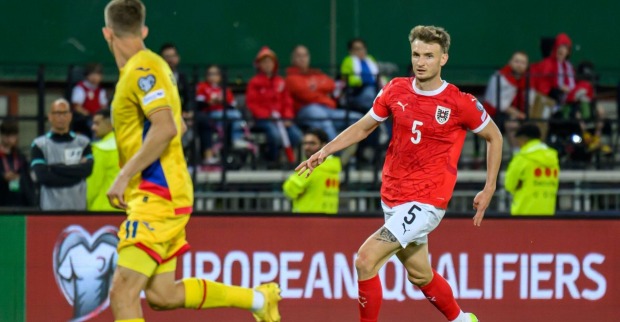 Stefan Posch während des WM-Qualifikationsspiels zwischen Österreich und Rumänien am Samstag, dem 7. Juni 2025, in Wien