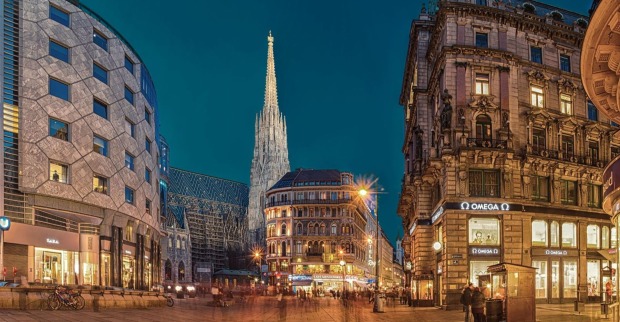 Stephansplatz Wien bei Nacht