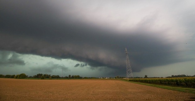Unwetterfront über Italien.