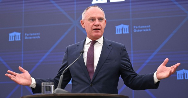 Innenminister Gerald Karner im Rahmen eines Pressetermins
