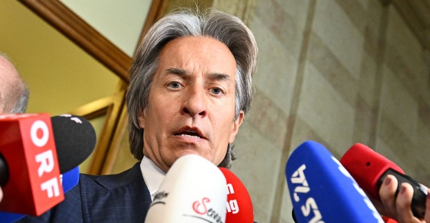 Karl Heinz Grasser am Dienstag, 25. März 2025, nach der Urteilsverkündung in der Causa Buwog/Grasser am OGH in Wien