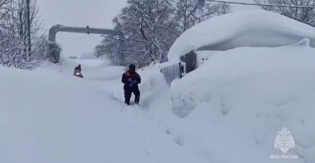 Schneemassen in Kamtschatka,