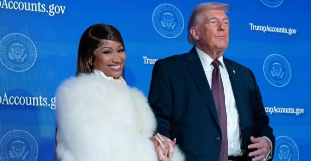 Rapperin Nicki Minaj und US-Präsident Donald Trump auf einer Veranstaltung in Washington