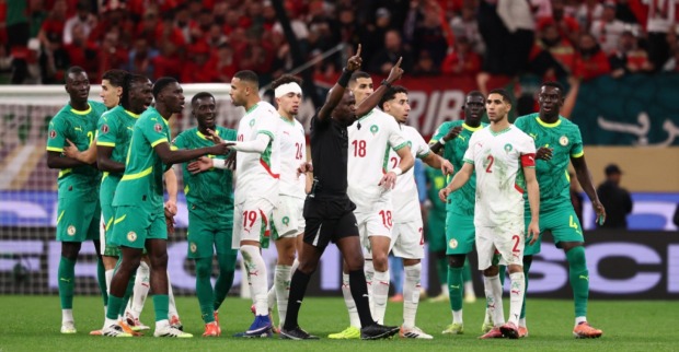 Spieler beim Afrika-Cup-Finale zwischen Senegal und Marokko.