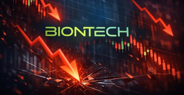 Der Kursverlauf der Biontech Aktie zeigt am 10. März 2026 einen steilen Abgrund nach den News zum Gründer-Rückzug