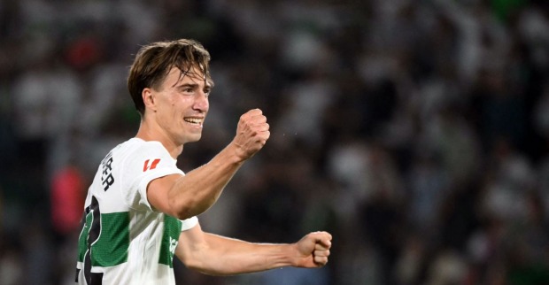 David Affengruber bejubelt den Sieg von Elche gegen David Affengruber