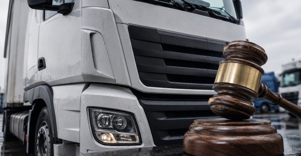 Lkw- und Richterhammer als Themenbild für den Konkurs der AT.Intermodal GmbH