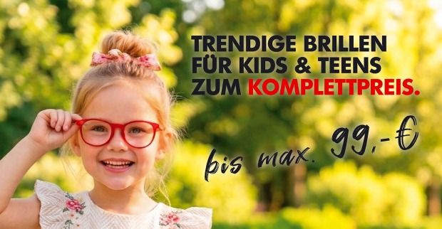 Mädchen, welches eine rote Brille trägt | Credit: United Optics