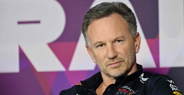 Christian Horner während einer Presekonferenz in der Formel 1 als Teamchef von Red Bull