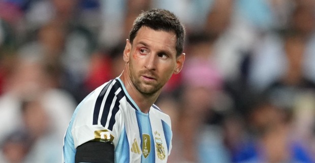 Lionel Messi im Trikot Argentiniens vor dem WM-Halbfinale gegen England in Atlanta.